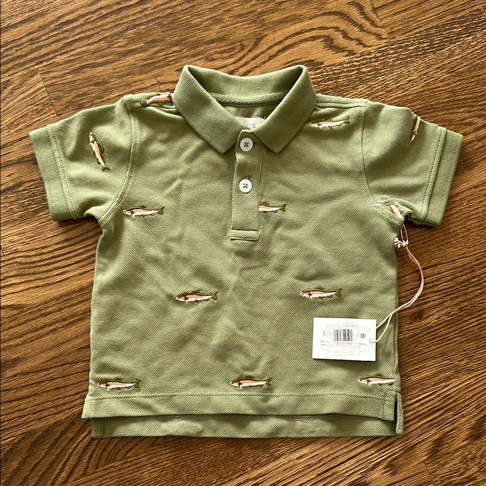 Blue Rooster Collection Green Polo Shirt Classic Knit